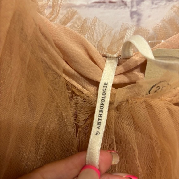 Anthologie Light Pink Tulle Spaghetti Strap Top – Size Medium - Picture 4 of 4